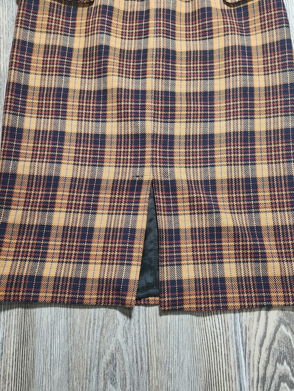 Remain Birger Christensen Cotton Blend Plaid Pencil Skirt Size 6 Knee Length - Picture 5 of 15